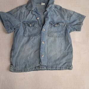 Toddler boy old navy denim Short sleeve button-down shirt